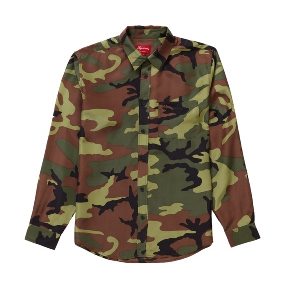 Supreme. Silk Cammo Long sleeve Shirt. SS19